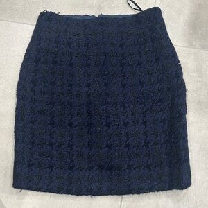 J. Crew Navy Tweed Pencil Skirt